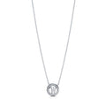 Front view of Initial Letter CZ Necklace in Sterling Silver, W