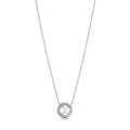 Front view of Initial Letter CZ Necklace in Sterling Silver, X