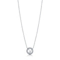 Front view of Initial Letter CZ Necklace in Sterling Silver, Y