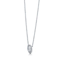 Angle view of Initial Letter CZ Necklace in Sterling Silver, Y