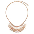 Open Circle Lightweight Statement Necklace in Brass, Rose Gold-Tone