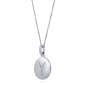 Front view of Initial Letter CZ Necklace in Sterling Silver, Y