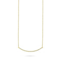 Bar CZ Pendant Necklace in Sterling Silver, Yellow Gold Flashed