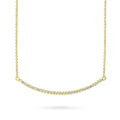 Front view of Bar CZ Pendant Necklace in Sterling Silver, Yellow Gold Flashed