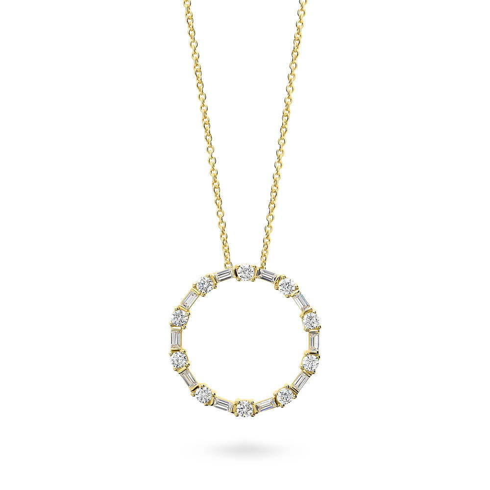 Open Circle CZ Necklace in Sterling Silver, 1 of 14