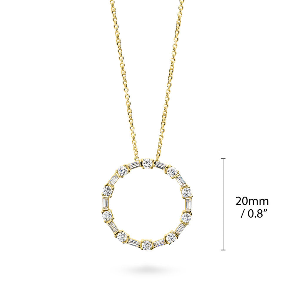 Angle view of Open Circle CZ Necklace in Sterling Silver, 6 of 14