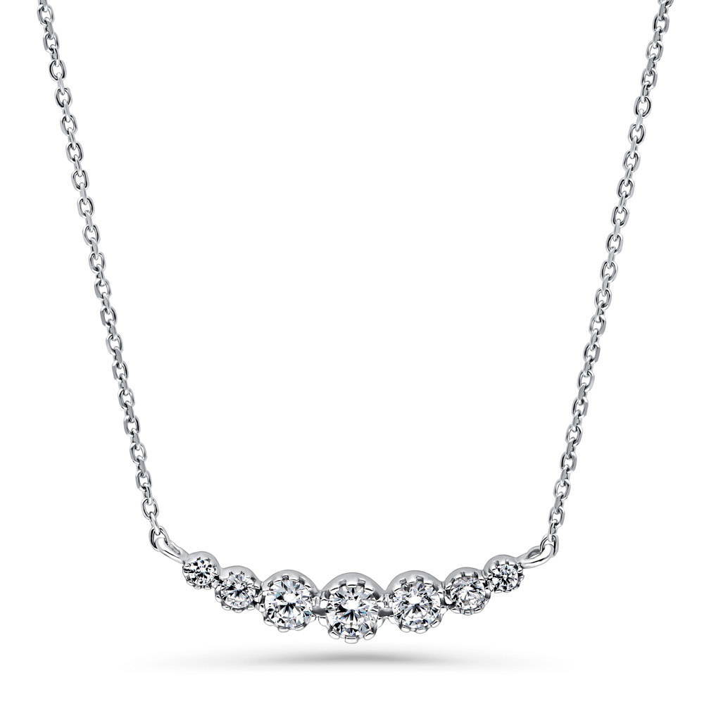 Graduated Bubble CZ Necklace in Sterling Silver, 3 of 10