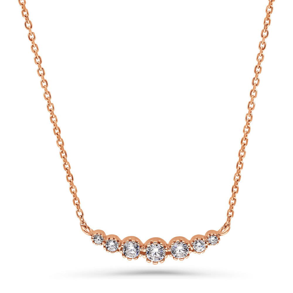 Graduated Bubble CZ Necklace in Sterling Silver, 1 of 10