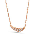 Front view of Graduated Bubble CZ Necklace in Sterling Silver, Rose Gold Flashed