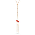 Front view of Tassel Bead Lariat Necklace