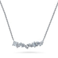 Cluster Bar CZ Necklace in Sterling Silver, Clear