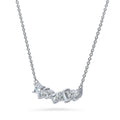 Front view of Cluster Bar CZ Necklace in Sterling Silver