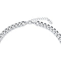 Front view of Curb Chain Bracelet and Necklace, 2 Piece, Silver-Tone