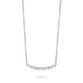 Bar CZ Pendant Necklace in Sterling Silver, Rhodium Plated