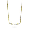 Bar CZ Pendant Necklace in Sterling Silver, Yellow Gold Flashed