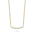 Angle view of Bar CZ Pendant Necklace in Sterling Silver, Yellow Gold Flashed