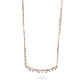 Bar CZ Pendant Necklace in Sterling Silver, Rose Gold Flashed