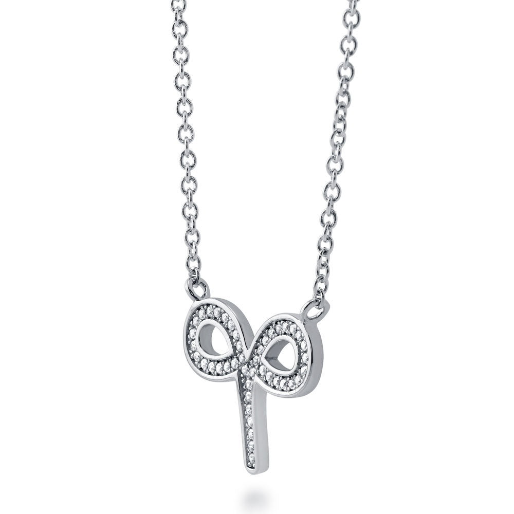 Front view of Zodiac Sign CZ Necklace in Sterling Silver, 3 of 9