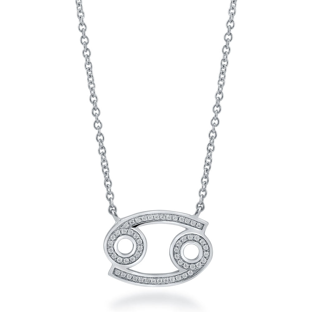 Zodiac Sign CZ Necklace in Sterling Silver