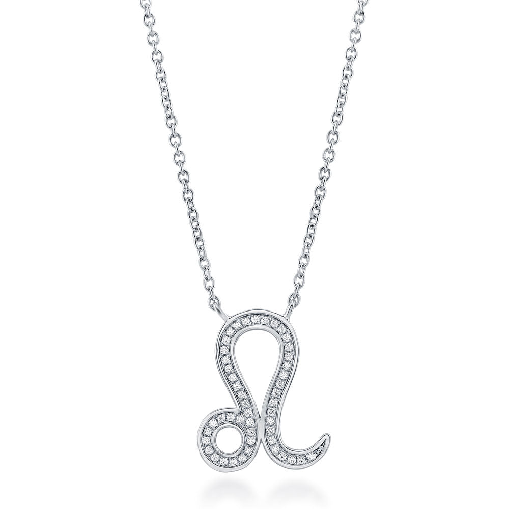 Zodiac Sign CZ Necklace in Sterling Silver