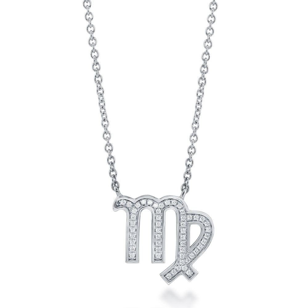 Zodiac Sign CZ Necklace in Sterling Silver