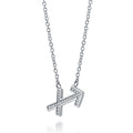 Front view of Zodiac Sign CZ Necklace in Sterling Silver, Sagittarius