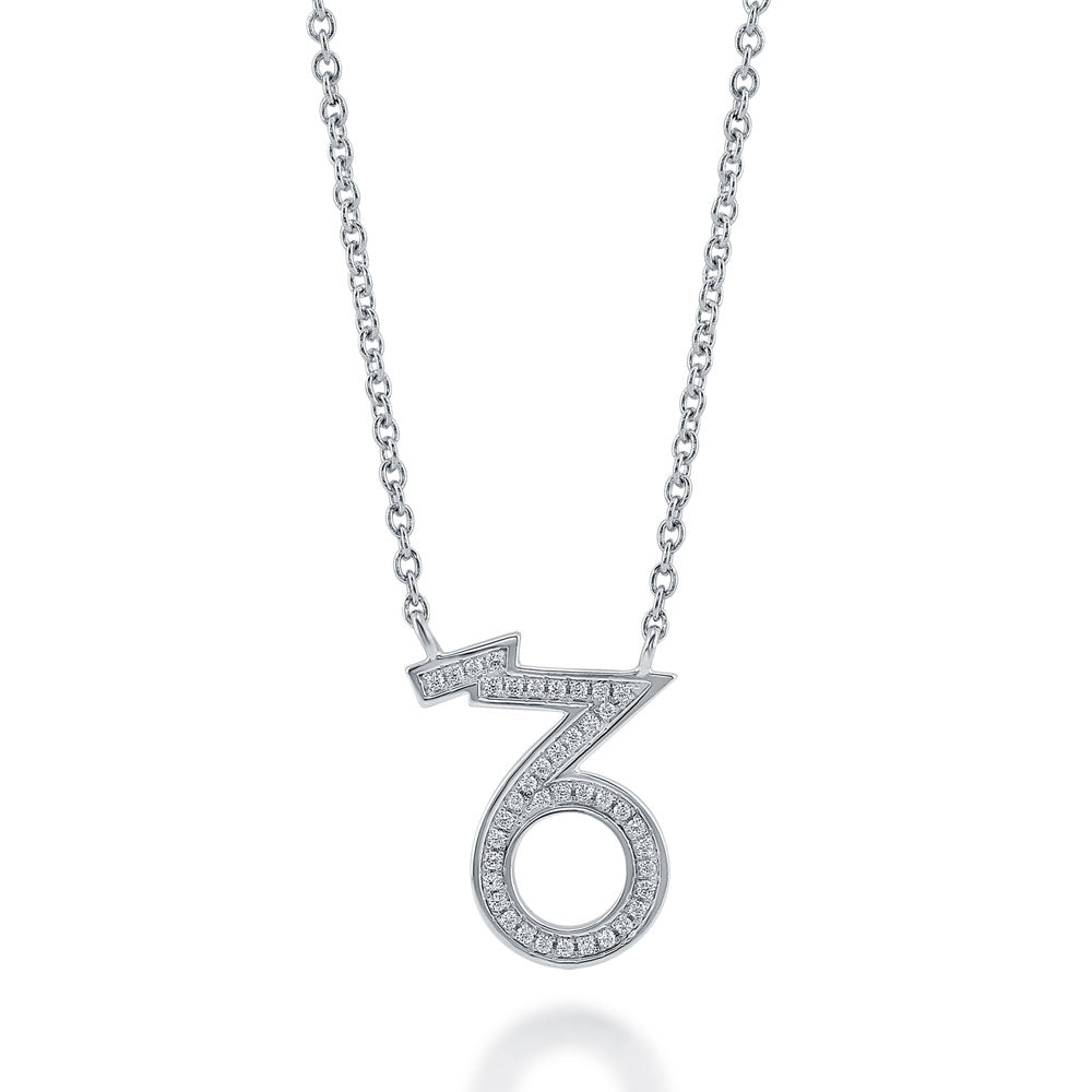 Zodiac Sign CZ Necklace in Sterling Silver