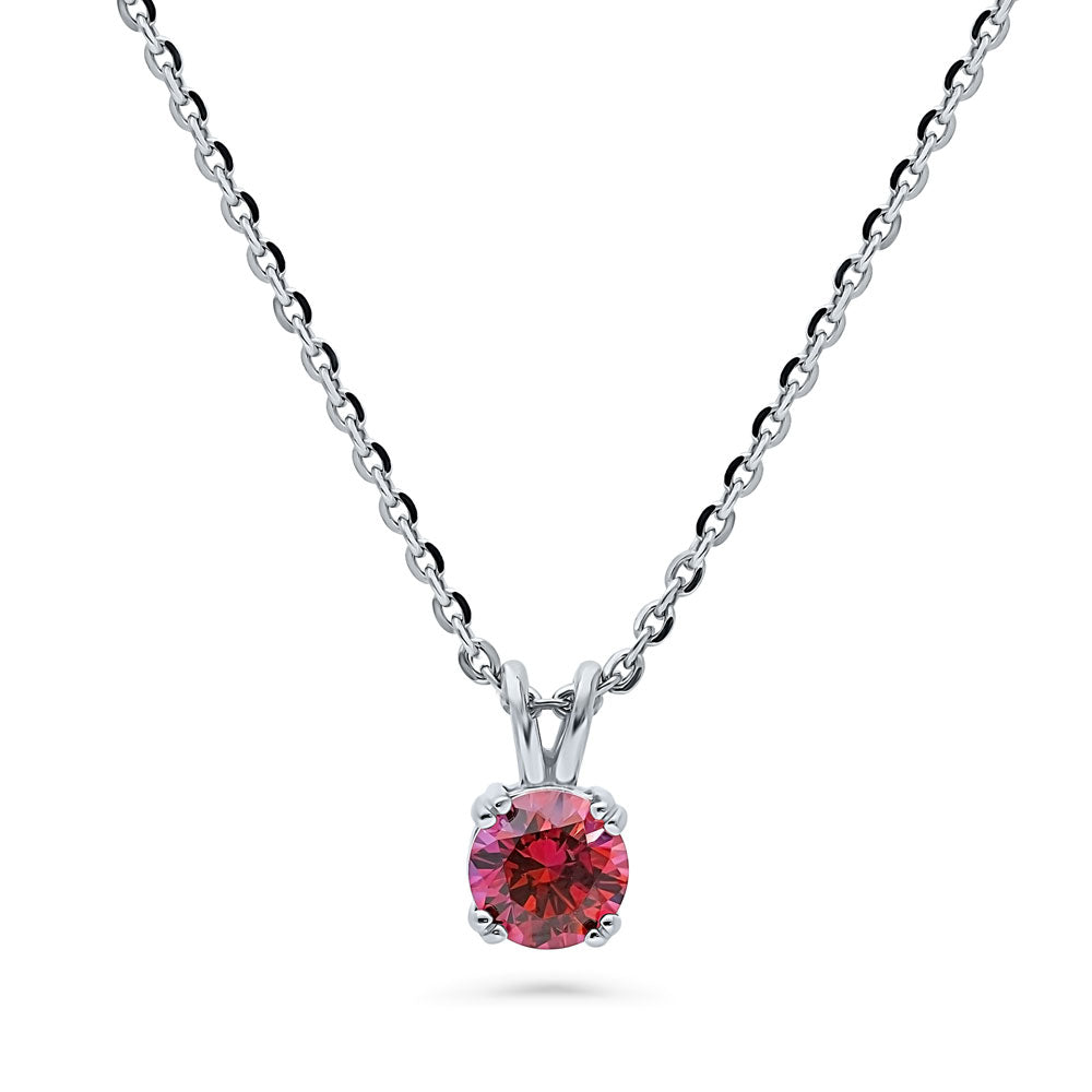 Solitaire CZ Necklace in Sterling Silver