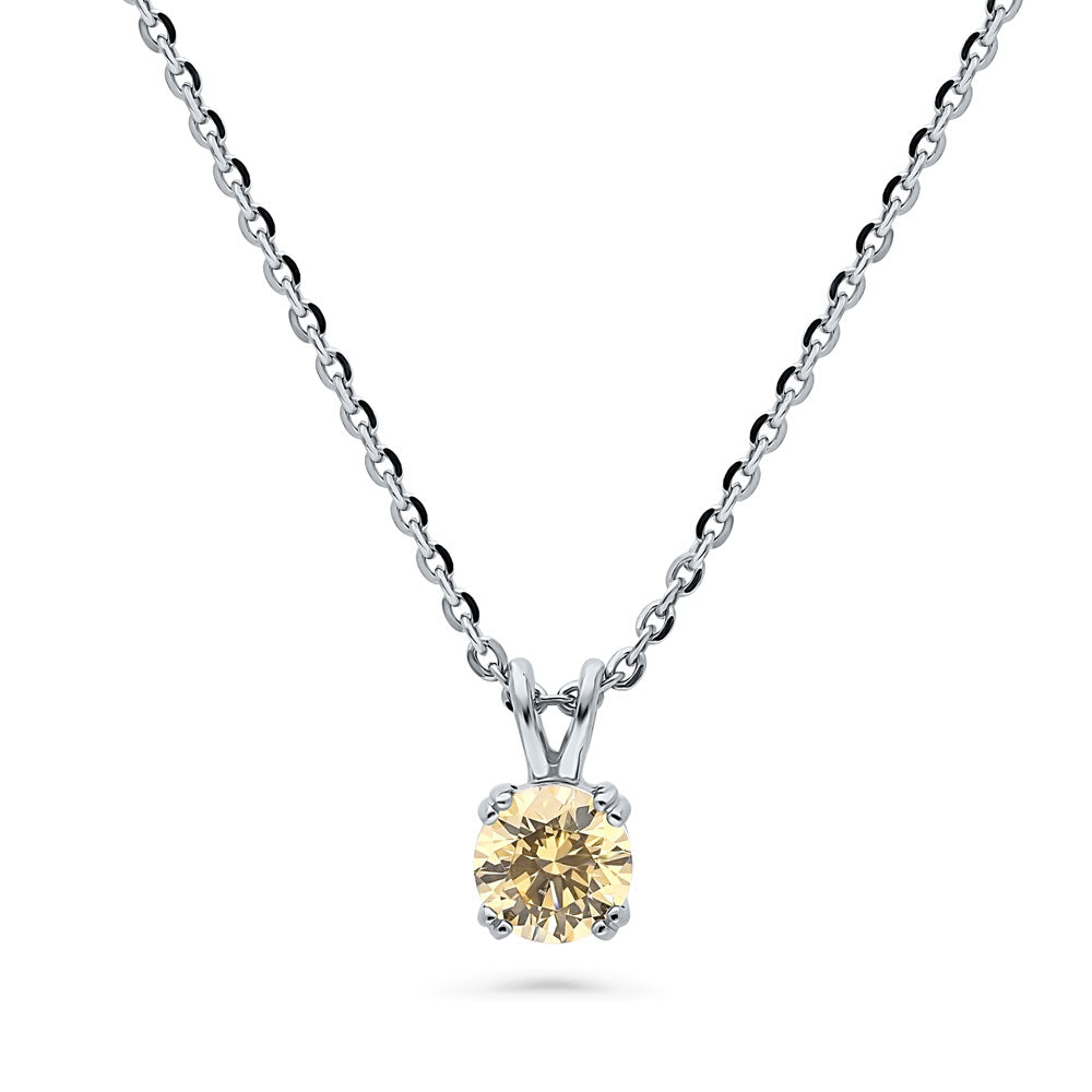 Solitaire CZ Necklace in Sterling Silver