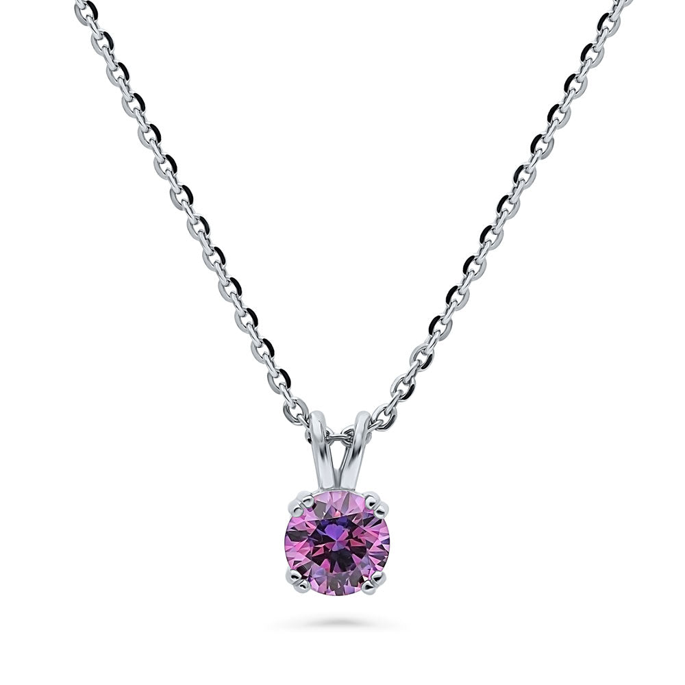 Solitaire CZ Necklace in Sterling Silver, 10 of 20