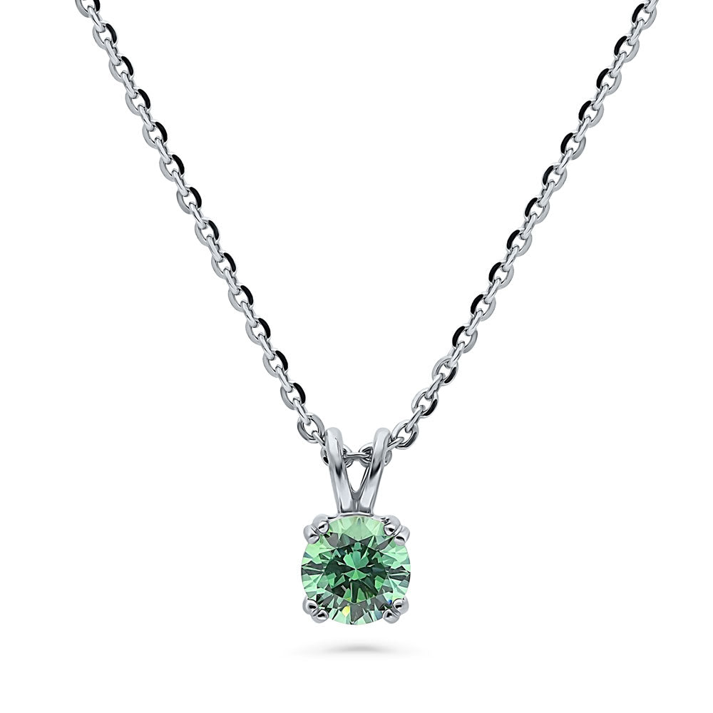 Solitaire CZ Necklace in Sterling Silver