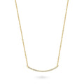 Bar CZ Pendant Necklace in Sterling Silver, Yellow Gold Flashed