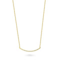 Angle view of Bar CZ Pendant Necklace in Sterling Silver, Yellow Gold Flashed