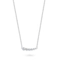 Angle view of Bubble Graduated CZ Necklace in Sterling Silver, Rhodium Plated