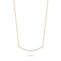 Angle view of Bar CZ Pendant Necklace in Sterling Silver, Yellow Gold Flashed