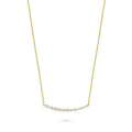 Graduated Bar CZ Necklace in Sterling Silver, Yellow Gold Flashed