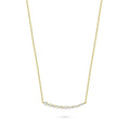 Angle view of Graduated Bar CZ Necklace in Sterling Silver, Yellow Gold Flashed