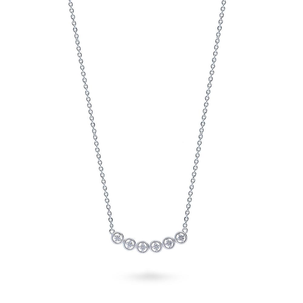 Bubble CZ Pendant Necklace in Sterling Silver, 3 of 10