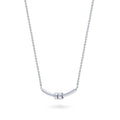 Angle view of Bar Necklace in Sterling Silver, Rhodium Plated