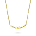 Front view of Bar Necklace in Sterling Silver, Yellow Gold Flashed