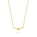 Angle view of Bar Necklace in Sterling Silver, Yellow Gold Flashed