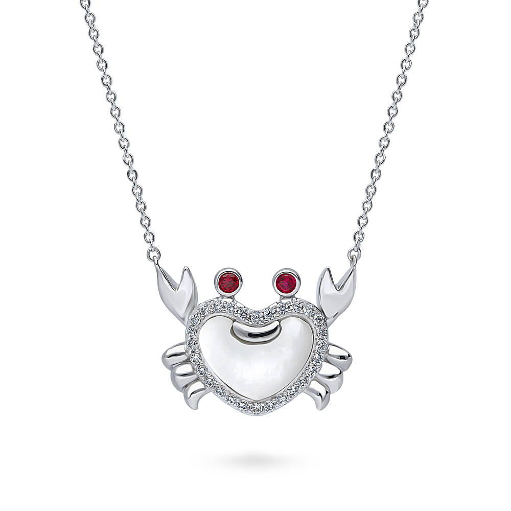 Crab Mother Of Pearl Necklace in Sterling Silver