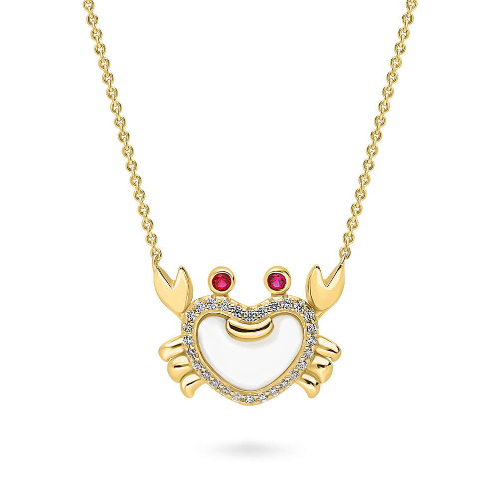 Crab Mother Of Pearl Necklace in Sterling Silver, 1 of 8