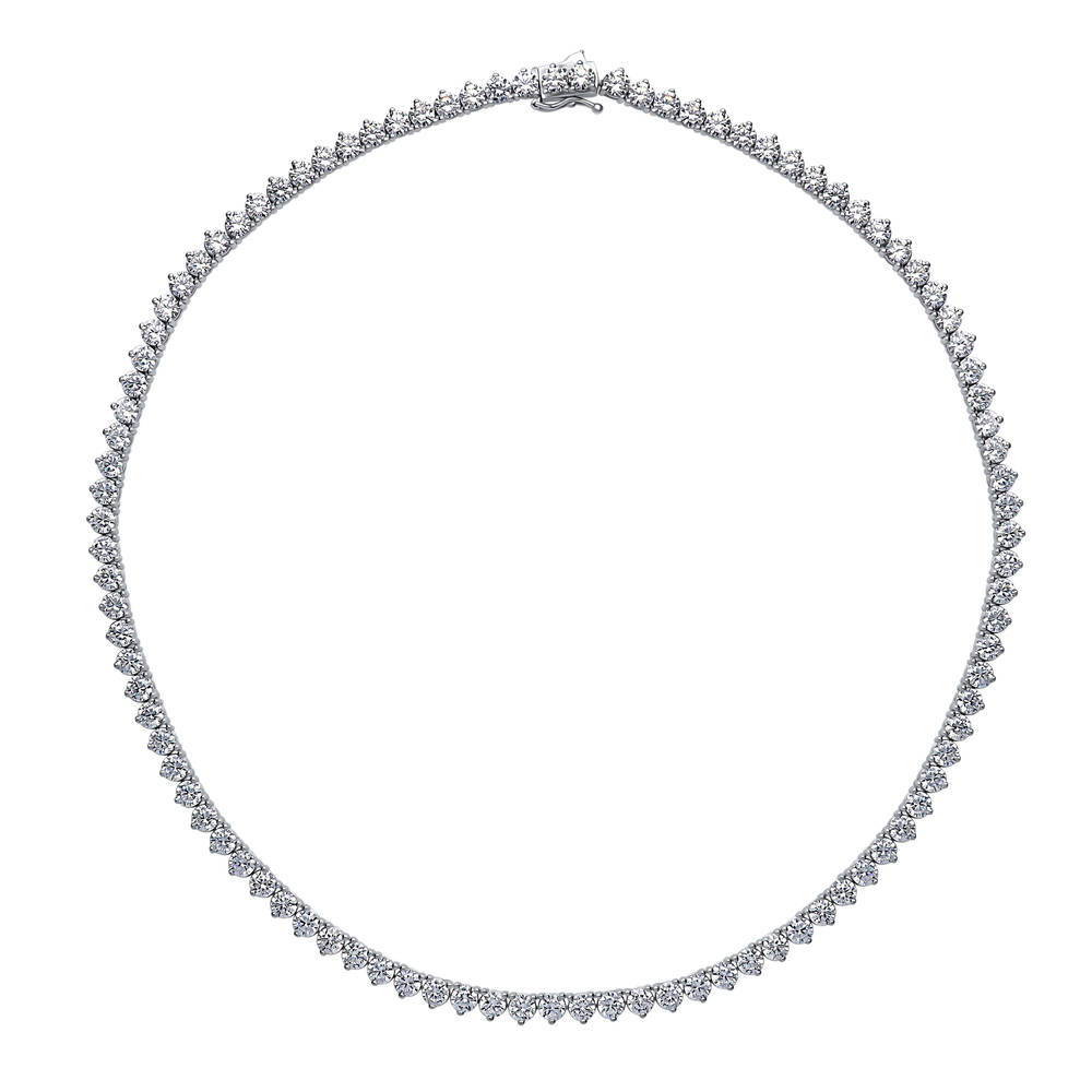 CZ Tennis Necklace in Sterling Silver 17 inch, 3 of 10