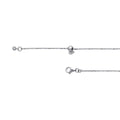 Front view of Flower CZ Station Necklace in Sterling Silver, Rhodium Plated