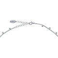 Front view of Bead Station Necklace, Rhodium Plated