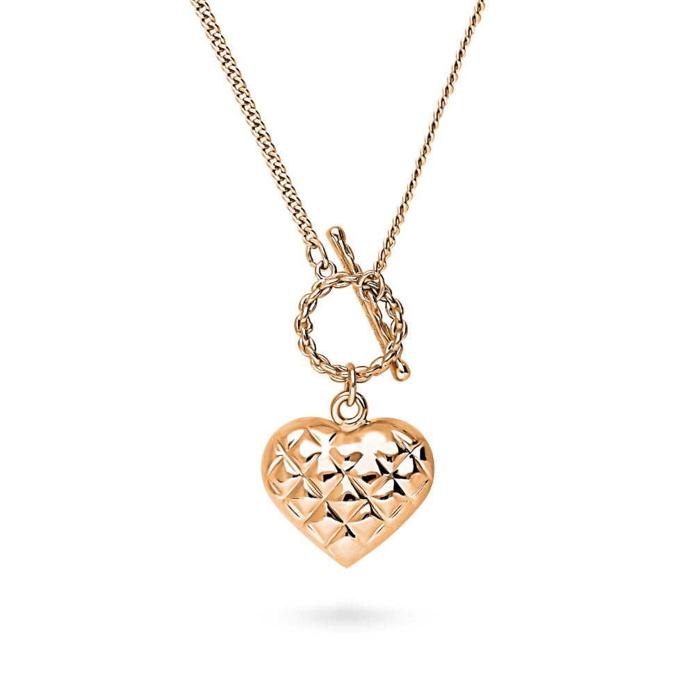 Front view of Heart Paperclip Chain Necklace, 2 Piece, 14 of 18