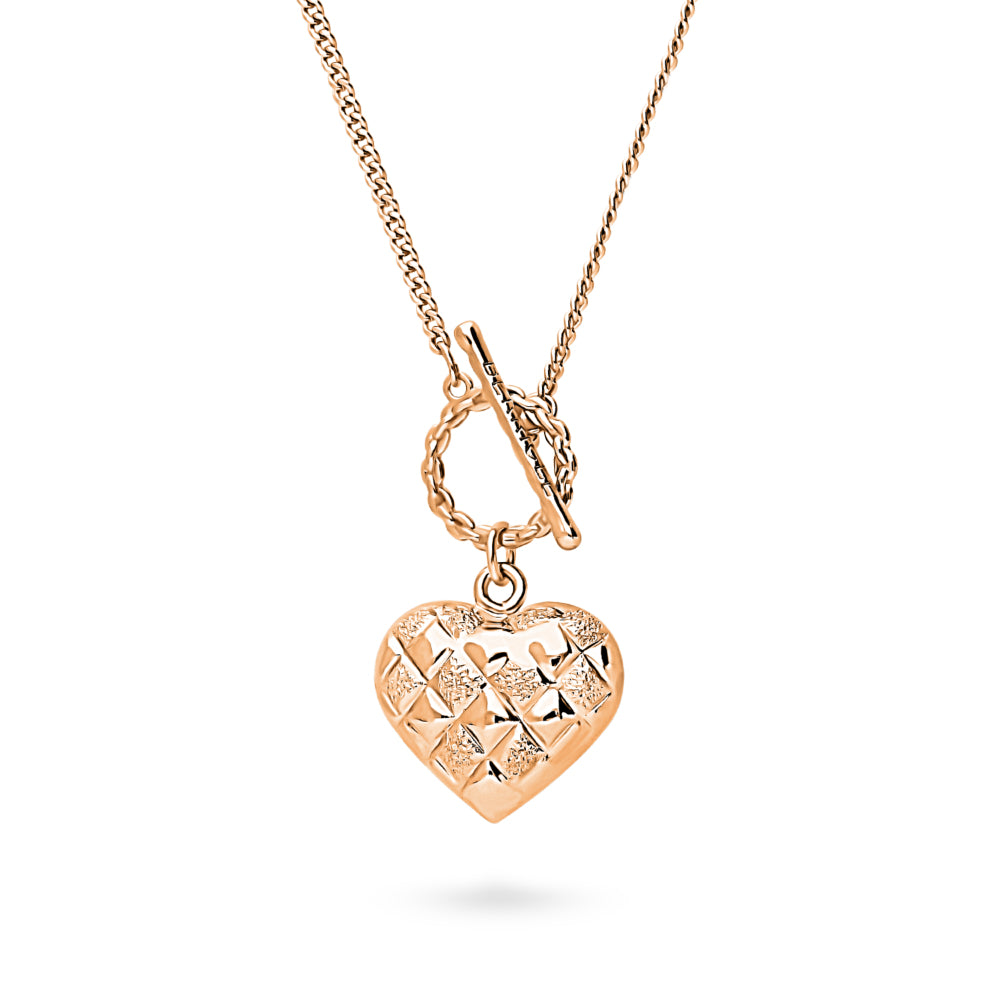 Angle view of Heart Paperclip Chain Necklace, 2 Piece, 17 of 18