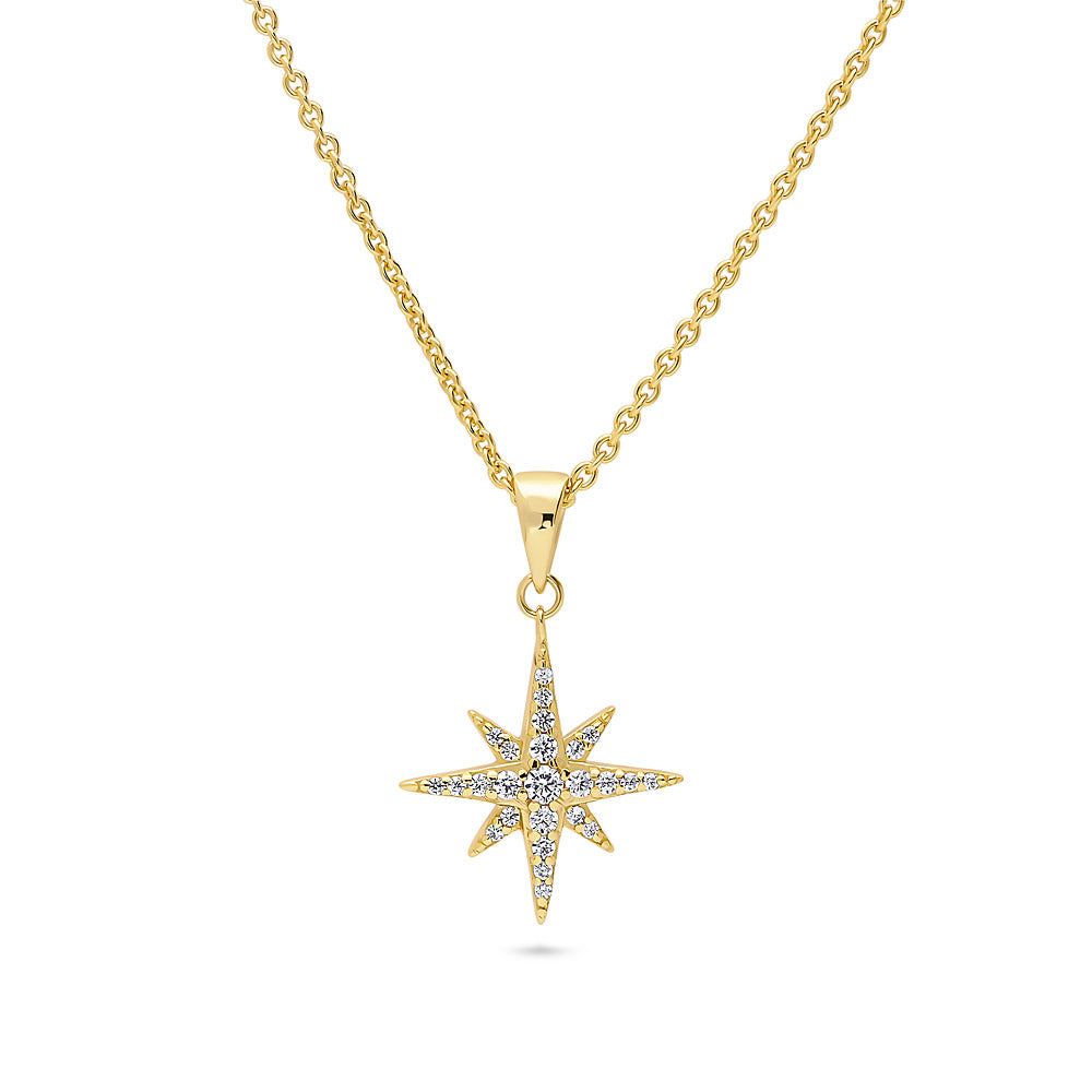 North Star CZ Necklace in Sterling Silver, 1 of 10