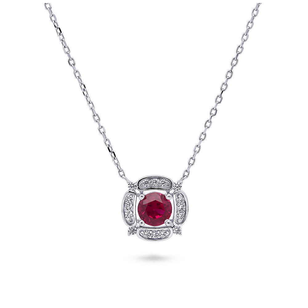 Flower Halo CZ Necklace and Earrings in Sterling Silver, 10 of 20